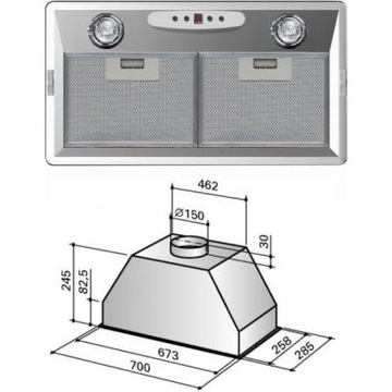 OKAP BEST ELEKTOLUX WYDAJNOŚĆ 760 m3/h 70CM