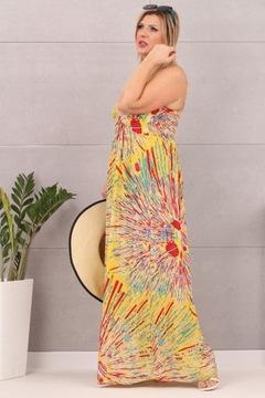 Sukienka kobieca maxi na ramiączkach wzory