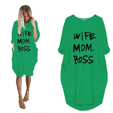 Fashion T-Shirt Dress For Women O-Neck Cotton