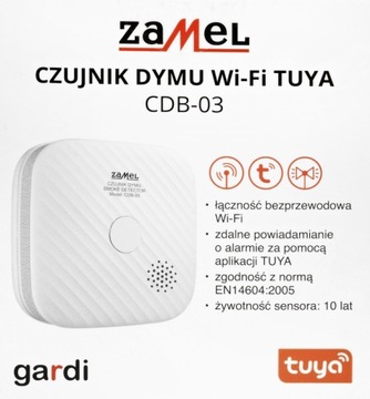 Czujnik Dymu WiFi Zamel CDB-03 integracja z TUYA