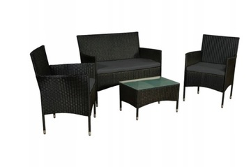ZESTAW MEBLI OGRODOWYCH SOFA 2 KRZESŁA STOLIK