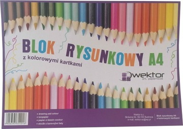 Blok Rysunkowy A4 z Kolorowymi Kartkami 1 szt