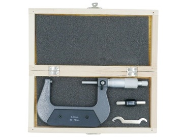 MIKROMETR ZEWNĘTRZNY 50-75 / 0,01 mm DREWNIANY BOX