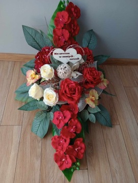 Komplet wkład do wazonu + Stroik na grób wiązanka