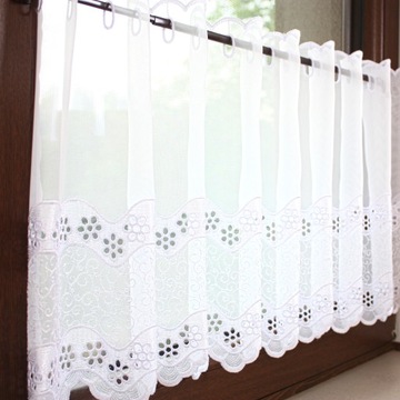 Заздростка Для Кухни Белая Штора-Вуаль Высота Вышивки 40 см