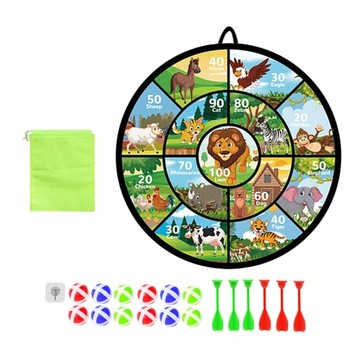 -Kids Board Set 29inches, Board Games with 12 Sticky Balls, Forest Animals