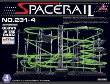 Светящаяся шариковая дорожка Spacerail светится в темноте, уровень 4, 72см x 34см x 36см