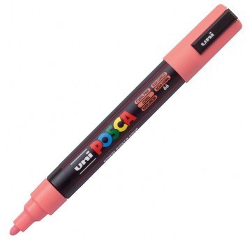 MARKER POSCA PC-5M UNI Z FARBĄ PLAKATOWĄ PAS KORAL