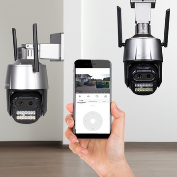 ВНЕШНЯЯ ПОВОРОТНАЯ IP WIFI КАМЕРА 2В1 8X УВЕЛИЧЕНИЕ 2x 4MPX ДЛЯ МОНИТОРИНГА