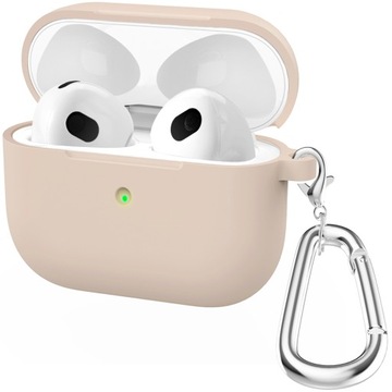 ETUI SILIKONOWE DO APPLE AIRPODS PRO 2 COVER CASE KARABIŃCZYK - PINK SAND
