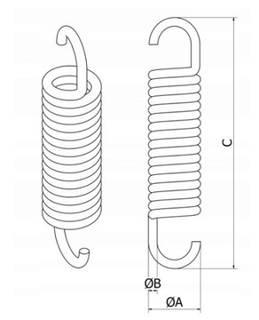 ПРУЖИНА НАТЯЖЕНИЯ С УШКОЙ ⌀ 21/3.0x200 ОЦИНКОВАННАЯ