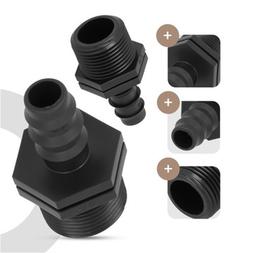 10x PE-соединитель 16x3/4 GZ Цанговая заглушка СОЕДИНИТЕЛЬ ШЛАНГА для труб ирригационной системы