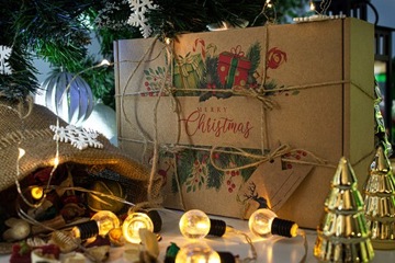 Экологическая РОЖДЕСТВЕНСКАЯ КОРОБКА Картонная коробка для РОЖДЕСТВЕНСКОГО подарка, 3 шт.