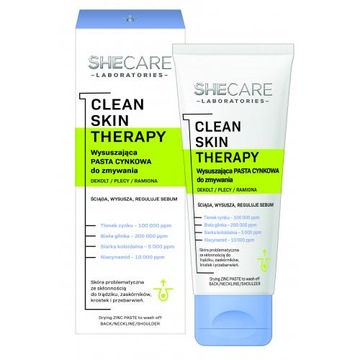 SHECARE CLEAN SKIN THERAPY WYSUSZAJĄCA PASTA CYNKOWA DO ZMYWANIA 90g