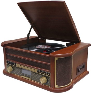 Gramofon z głośnikami Denver MRD-51 Odtwarzacz CD Kaset Radio FM / DAB +