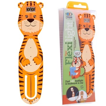 Lampka do czytania książki na klips LED USB tygrysek dla miłośnika książek