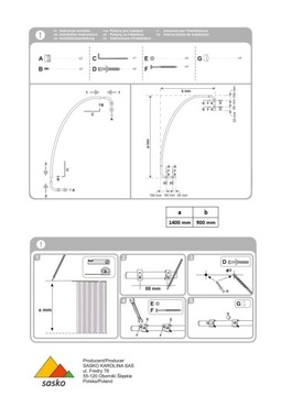 АСИММЕТРИЧНЫЙ КАРДИН ДЛЯ ДУШЕВОГО ШТОРА 90x140