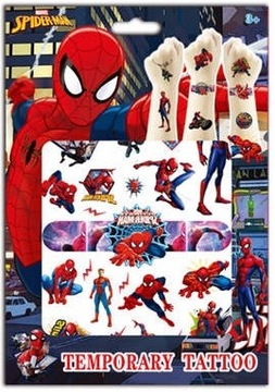 SPIDER MAN ZESTAW TATUAŻY 4 SZTUKI FLUORESCENCYJNE NOWOŚĆ BRANSOLETKA