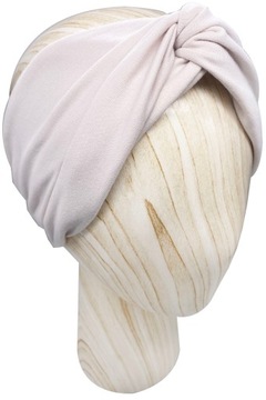 Opaska damska na głowę Turban Twist Perłowa