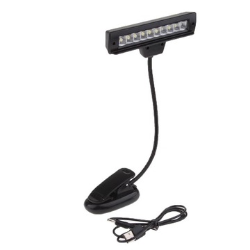Перезаряжаемая светодиодная лампа USB 10 для пюпитра для фортепиано