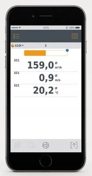 SmartSonda Testo 410i крыльчатый анемометр скорости воздушного потока
