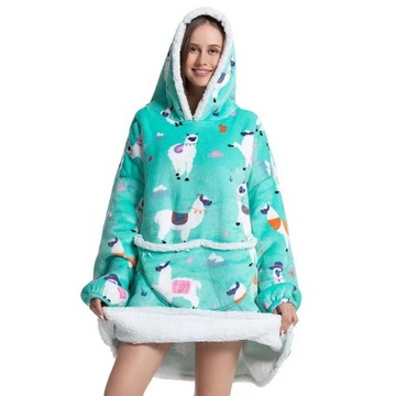 CIEPŁA BLUZA KOC OVERSIZE FUTRZAK 2W1 GRUBA alpa
