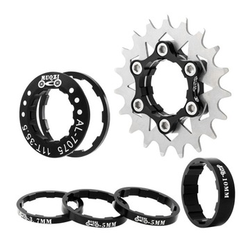 Przekładki dystansowe do rowerów 19T, jednobiegowe, adapter do ostrego koła MTB, czarny