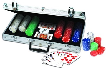 ZESTAW DO POKERA PRO POKER ŻETONY KARTY MATA LUX