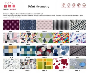 Комплект мебели для гостиной Ari Print, диван, кресла, пуфы Family Furniture mobile