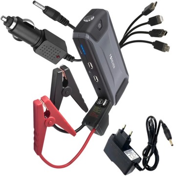 POWER BANK JUMP STARTER ROZRUCH BOOSTER LATARKA 12000mAh + KLEMY