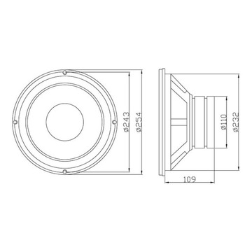 Динамик GDN25/80/29 25см 8Ом 80Вт