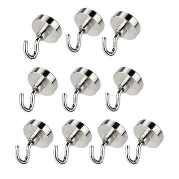 UCHWYT MAGNETYCZNY HACZYK 12x5mm MAGNES, WIESZAK HUNTER, UDŹWIG 5KG - 10SZT