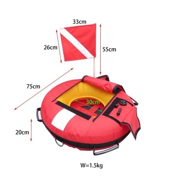 Маркер боится дайвинга с флагом дайвинга, надувным пловцом, красный с высокой видимостью