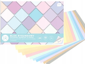 INTERDRUK Blok rysunkowy KOLOROWY A4 PASTEL 10 Kar
