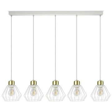 Lampa Plafon Żyrandol w stylu GLAM Biała Złota LED
