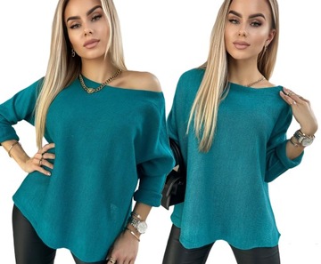 MODNY SWETER damski odkryte ramiona mięciutki KOLORY