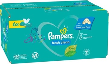 Pampers Chusteczki fresh clean 6x80 zestaw 480 chusteczek