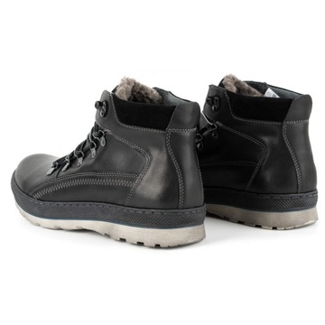 КОЖАНЫЕ ЗИМНИЕ БОТИНКИ 378 ЧЕРНЫЕ 42