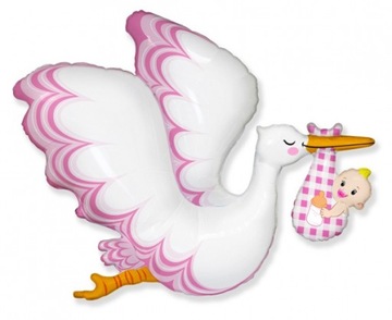 Balon foliowy Bocian Dziewczynka BABY SHOWER 61 cm