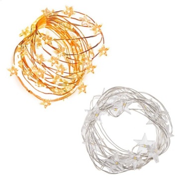 РОЖДЕСТВЕНСКИЕ ОГНИ, ЗВЕЗДЫ, ПРОВОД, 20LED, БАТАРЕИ, 2м