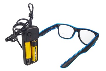 СВЕТОДИОДНЫЕ ОЧКИ, НА БАТАРЕЯХ, ПРОЗРАЧНЫЕ ЛИНЗЫ, СМЕШАНИЕ ЦВЕТОВ E1851EMAJ