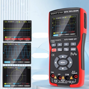 Ручной цифровой осциллограф ZOYI ZT703S, СТАНДАРТНАЯ КОНФИГУРАЦИЯ