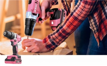 Высококачественный набор розовых инструментов из 81 предмета с розовой дрелью/отверткой.