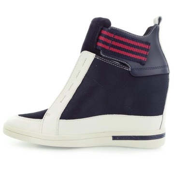 Botki damskie sneakersy Tommy Hilfiger skórzane buty na koturnie r 41