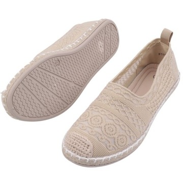 ЭСПАРДИЛЕЛИ БЕЖЕВЫЕ ЖЕНСКИЕ, АЖУРНЫЕ ТЕННИСНЫЕ КРОССОВКИ, ТУФЛИ НА ПЛОСКОЙ ПЛОСКОЙ ПЛОСКОСТИ, УДОБНЫЕ