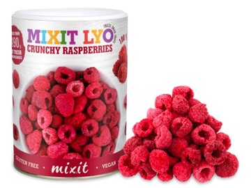 MIXIT CHRUPIĄCE MALINY LIOFILIZOWANE CAŁE OWOCE SUSZONE MROZEM 70g