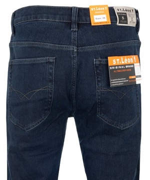 Spodnie ocieplane jeansy W38 dżinsy ELASTYCZNE
