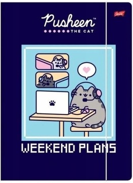 TECZKA z gumką A4 BAMBINO Pusheen granatowo-niebieska