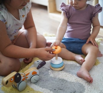 VIGA ДЕРЕВЯННАЯ ПИРАМИДА БАШНЯ ПОЛЯРБ СОРТИРОВЩИК СЕНСОРНАЯ ПАЗЛ МЕДВЕДЬ