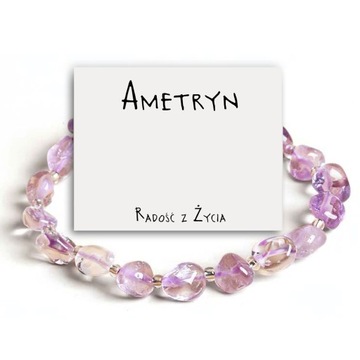 BRANSOLETKA DAMSKA Z KAMIENIA AMETRYN AMULET